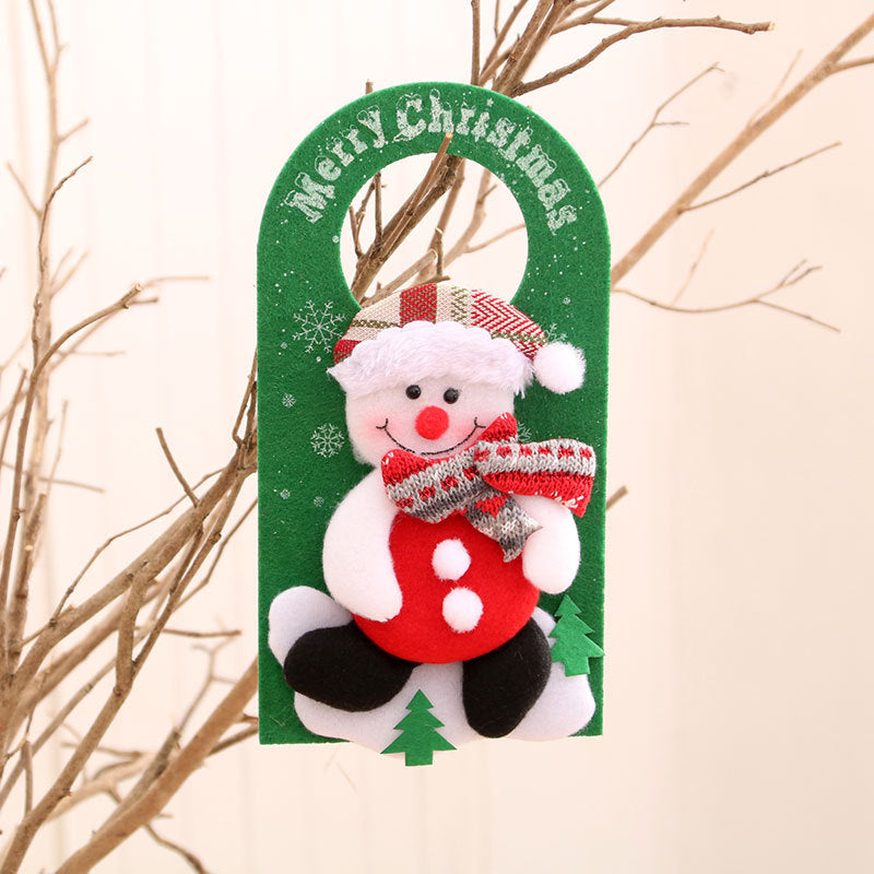 Felt Christmas Ornaments with Cheerful Character Designs | Soft Hat and Scarf Details, Hanging Loop | Four Styles for Tree or Door