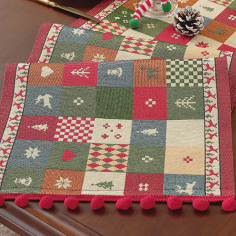 Christmas Table Runner with Trees and Snowflakes | Machine Washable Festive Dining Decor | Four Colours and Designs