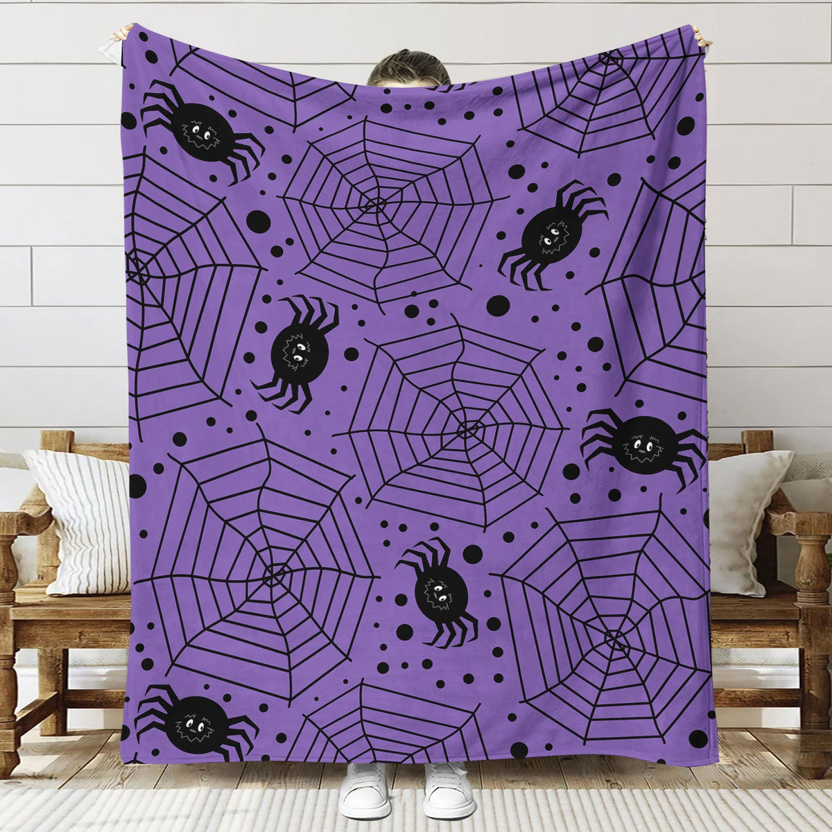 Halloween Throw Blanket | Available in 6 Colors and 3 Sizes | Soft Fleece for Sofas, Beds, and Movie Nights