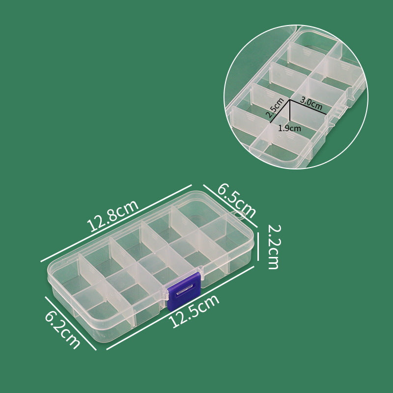 Clear Craft Box with Adjustable Compartments | Bead Storage for Buttons, Thread and Small Tools | 2 Colors