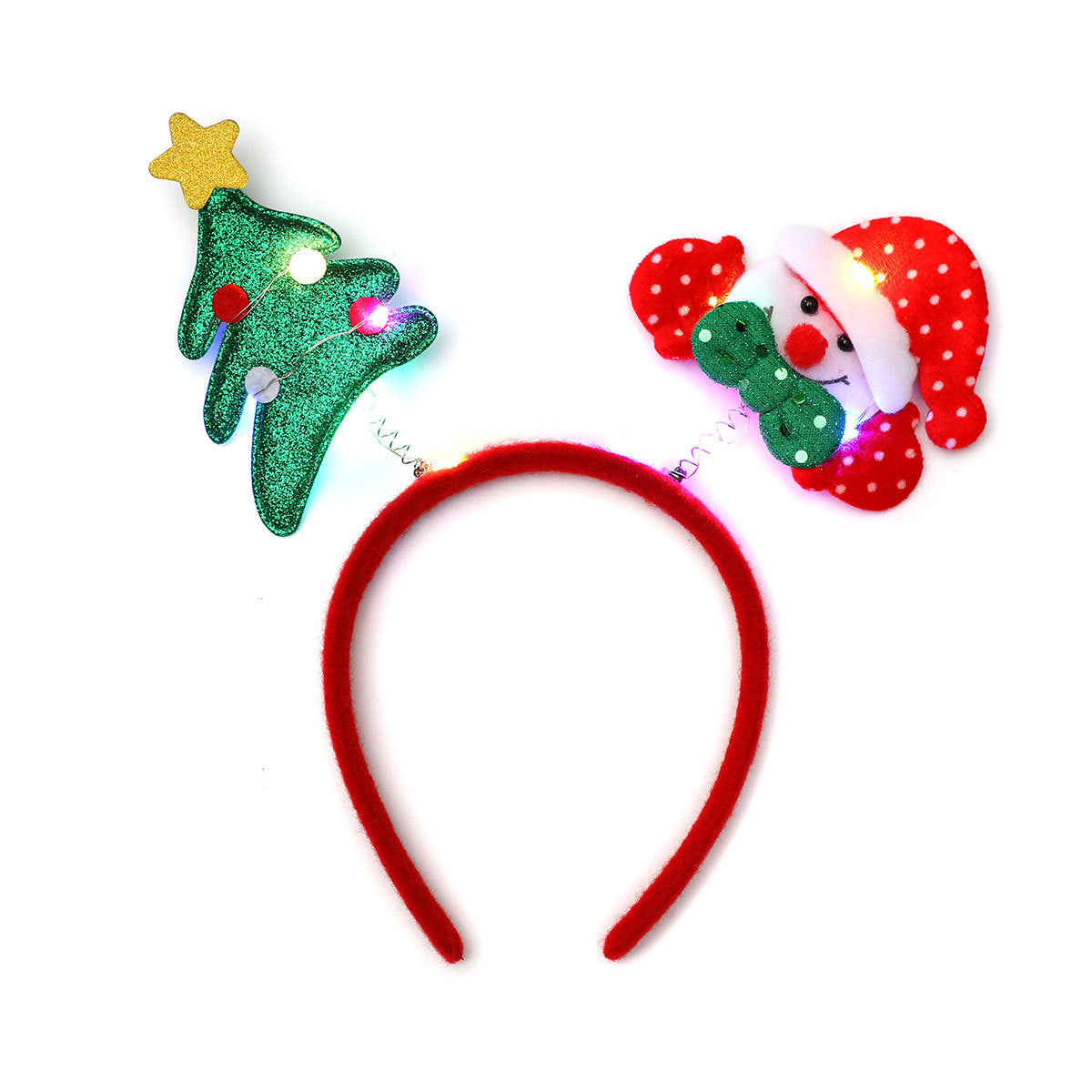 Light Up Reindeer Antler Headband with Glitter Foil Accents | Adjustable One Size Party Wear | Festive Christmas Photo Prop