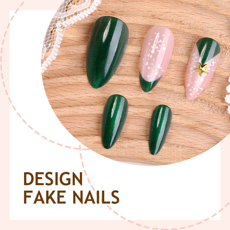 Glitter Christmas Nails with Glossy Festive Finish | Press On Nail Set with Adhesive Tabs | Easy Winter Manicure