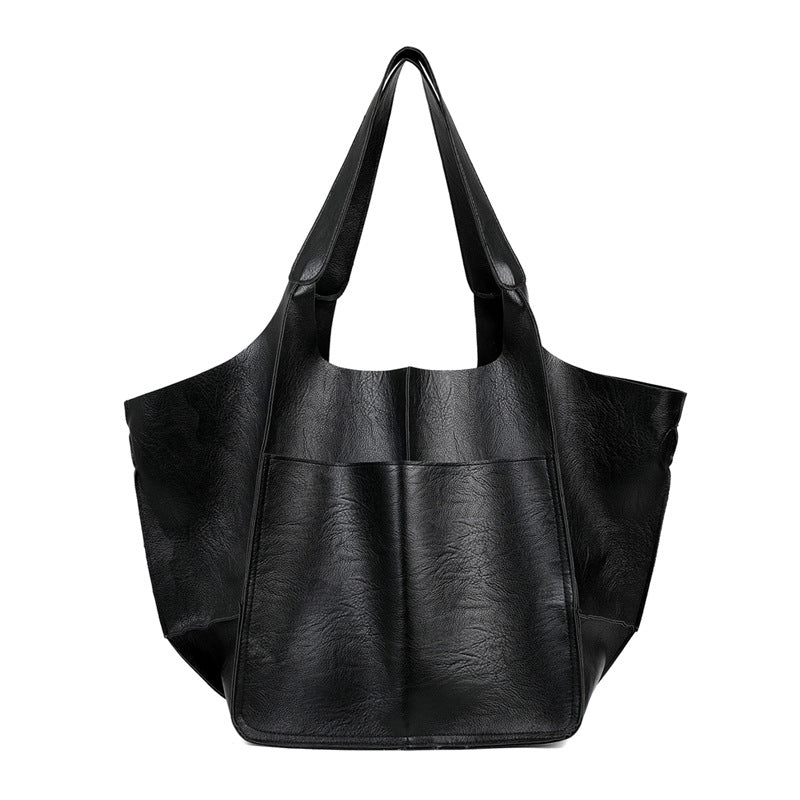 Soft Vegan Leather Tote Bag in Thirteen Colors | Lightweight Everyday Shoulder Carry with Roomy Inner Space