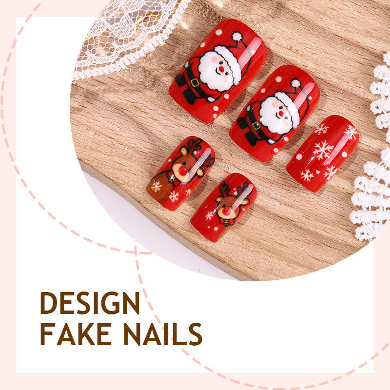 Snowman and Santa Nails with Snowflake Art | Festive Christmas Press On Nail Designs | Easy Winter Manicure for Parties