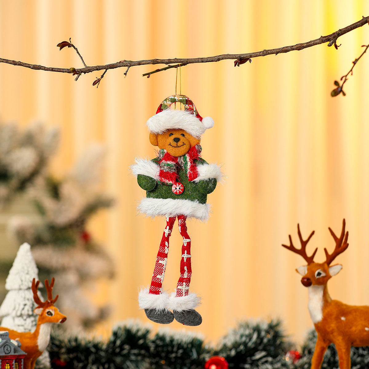 Felt Christmas Angel Ornaments with Red Hat, Wings and Star Details | Hanging String Included | Twenty Designs for Tree or Gift Wrap