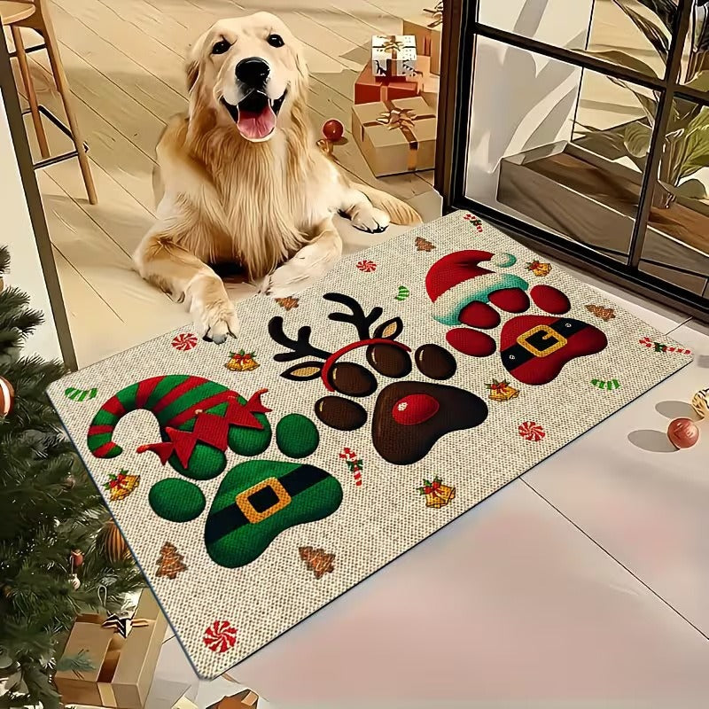 Christmas Welcome Door Mat with Snowman and Tis the Season Print | Non-Slip Backing for Indoor or Outdoor Use | Eight Designs