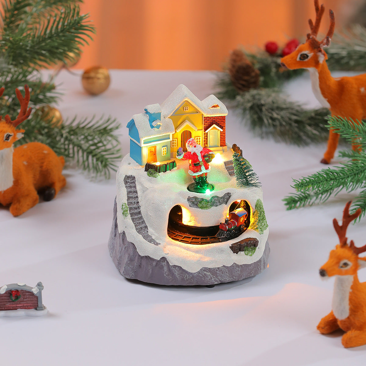 Light Up Snowman Figurine with a Classic Top Hat and Scarf | 11.8 in Tall, Battery Powered | Warm Glow for Mantel Displays