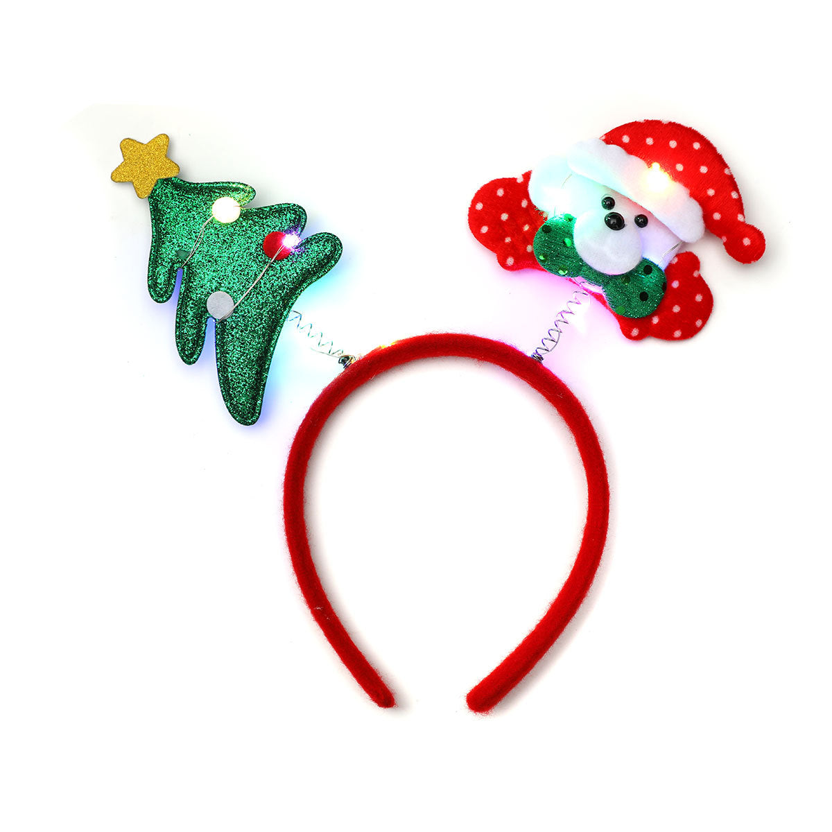 Light Up Reindeer Antler Headband with Glitter Foil Accents | Adjustable One Size Party Wear | Festive Christmas Photo Prop