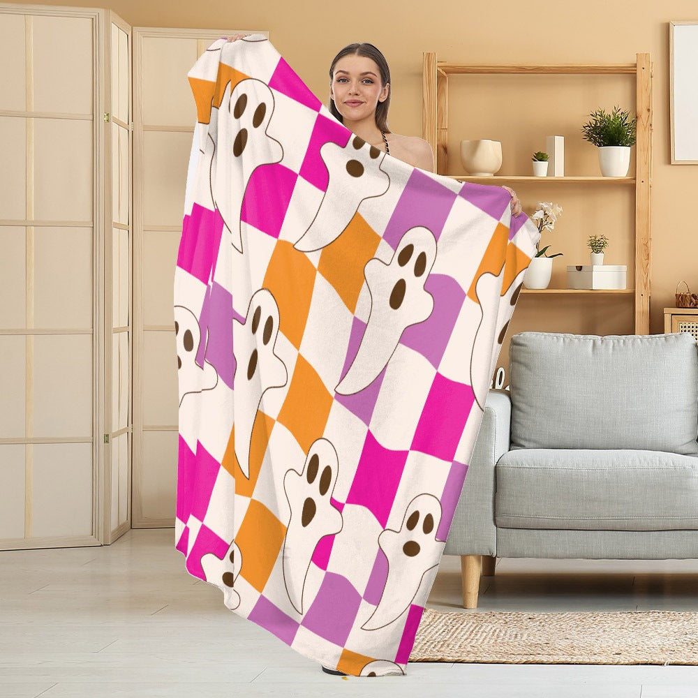 Halloween Throw Blanket | Available in White | Soft Fleece for Sofas, Beds, and Movie Nights