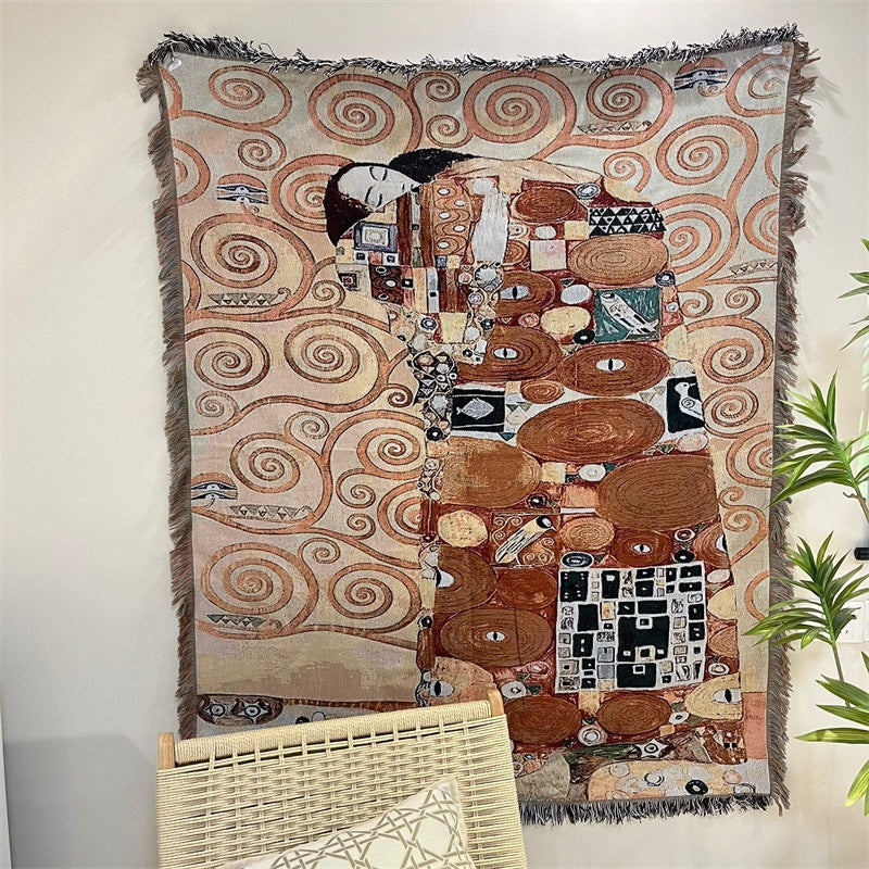 Woven Art Tapestry in Nine Painted Designs | Wall Hangings for Living Room, Also Good as a Throw | 51 x 63 in