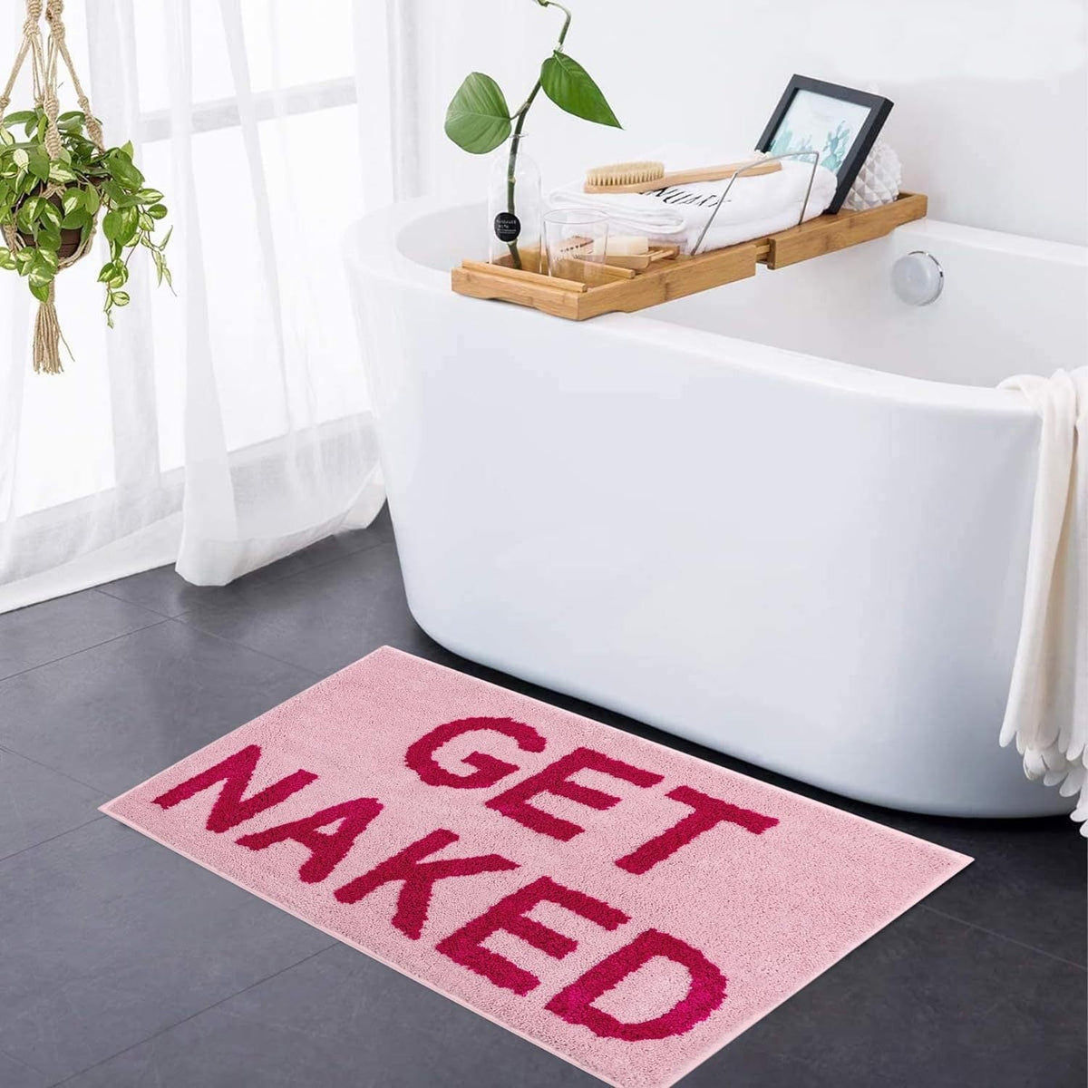 Bath Mat with a Tufted Surface and a Non-Slip Back | Absorbent Underfoot, Machine Washable | 14 Designs to Pick From