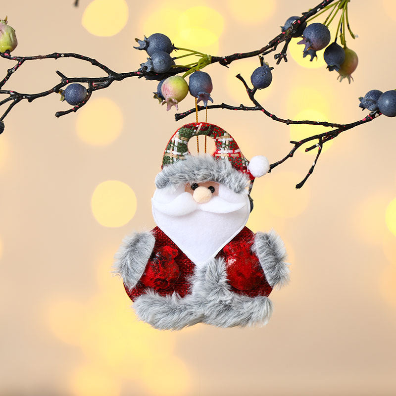 Felt Christmas Ornaments with Reindeer, Santa and Snowman Designs | Antlers, Scarf and Faux Fur Trim | Cord for Hanging