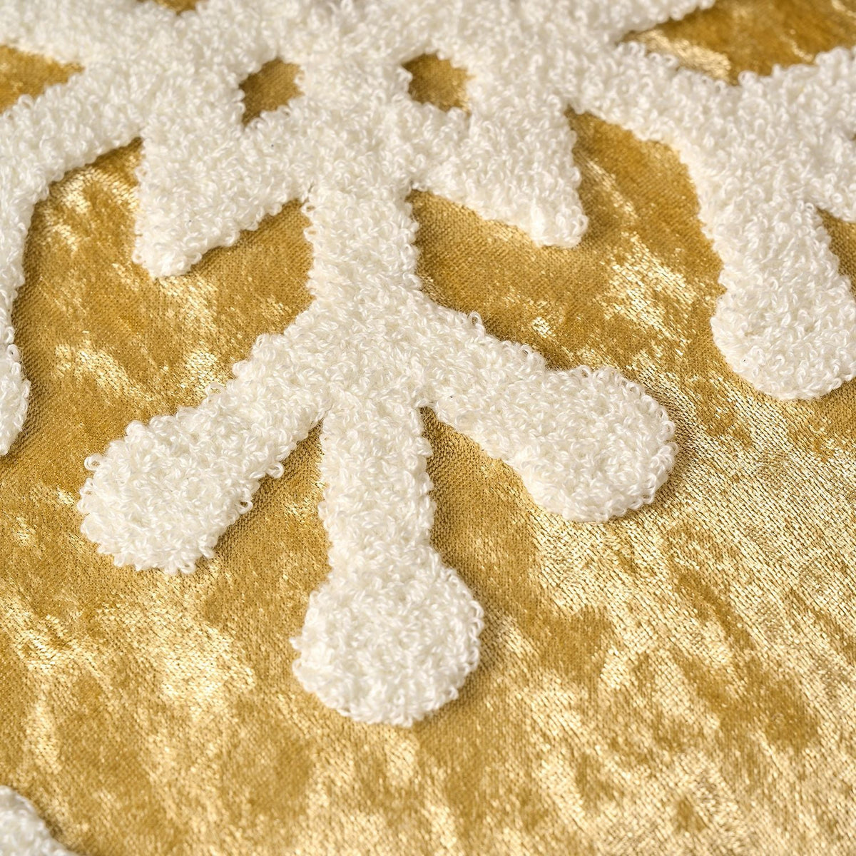 Crushed Velvet Christmas Throw Pillow with Reindeer Applique | Hidden Zipper, Washable Cover | Festive Living Room Decorations
