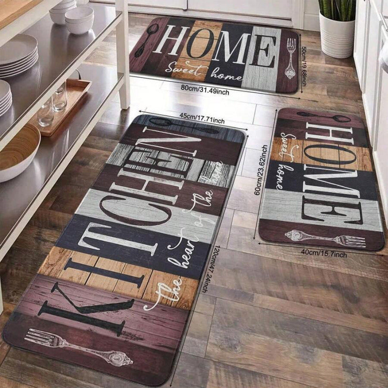 Christmas Kitchen Mat with a Merry Message | Festive Xmas Floor Rug in Black or Grey | Holiday Decor for Cooking Spaces