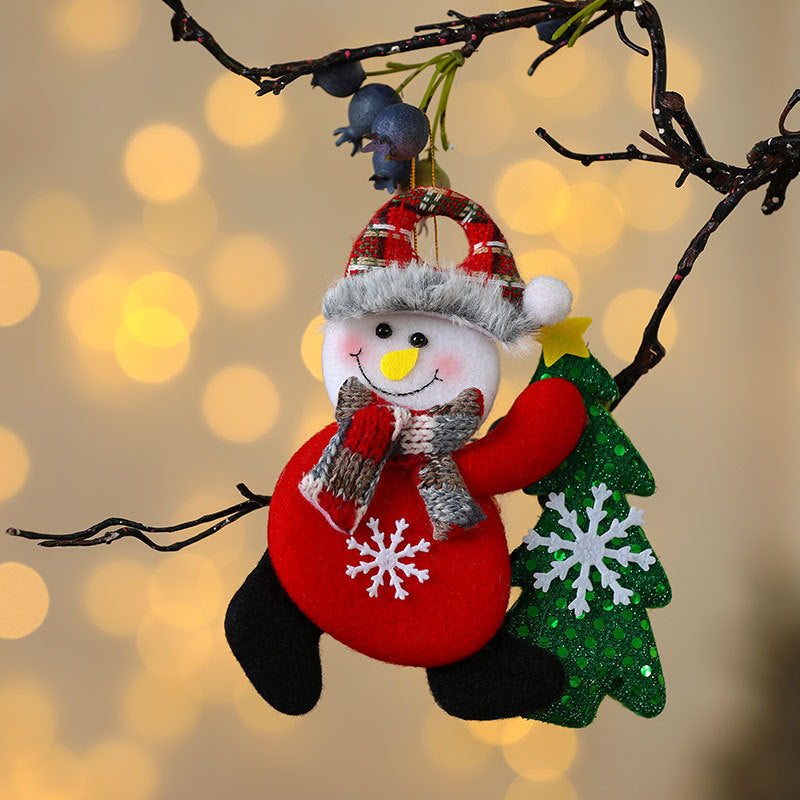 Felt Snowman Christmas Ornament with Scarf and Hat | Hanging Tree Accent in 30 Designs | Soft Indoor Holiday Decorations