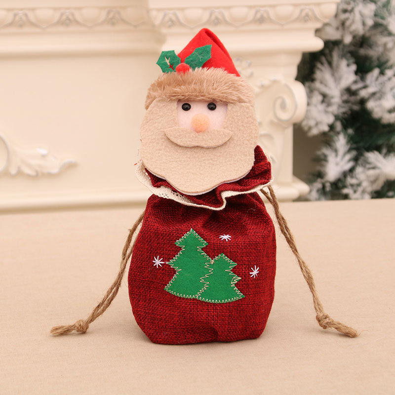 Christmas Snowman Gift Bag with a Stitched Face and Drawstring Top | Reusable Sack for Small Presents | 14 Designs
