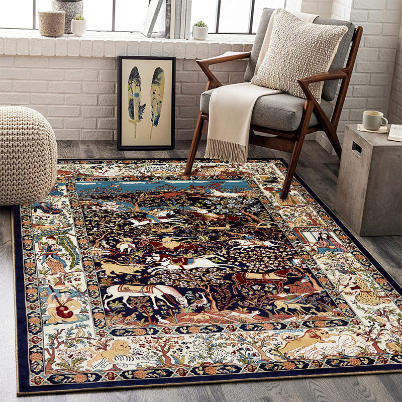 Vintage Ornate Area Rug with a Medallion Center | Soft Underfoot and Easy to Clean | Five Sizes, 31 x 47 up to 55 x 79 in