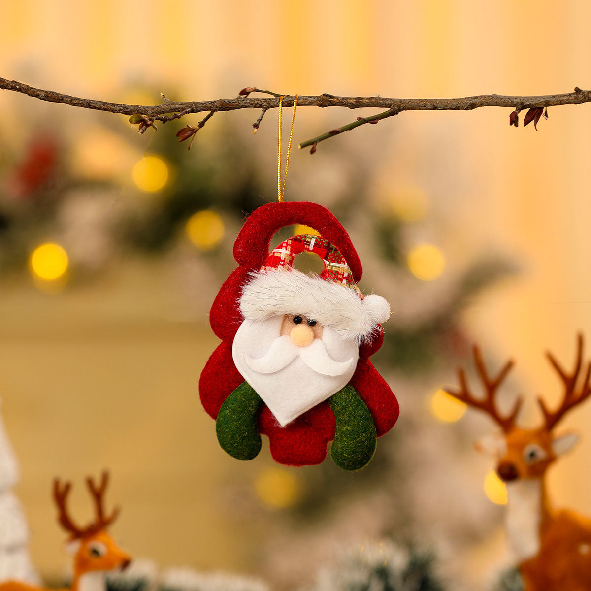 Felt Christmas Angel Ornaments with Red Hat, Wings and Star Details | Hanging String Included | Twenty Designs for Tree or Gift Wrap