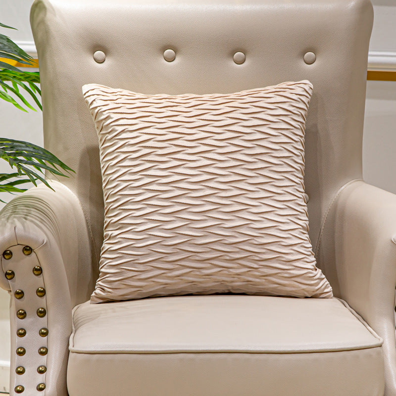 Textured Wave Decorative Pillow Covers with Machine-Washable Fabric | Square Accent for Sofa or Bed | 9 Colors