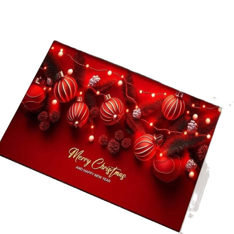 Christmas Door Mat with Merry Santa and Gift Print | Durable Fibers, Strong Underfoot Grip | Indoor Outdoor Entryway Decor