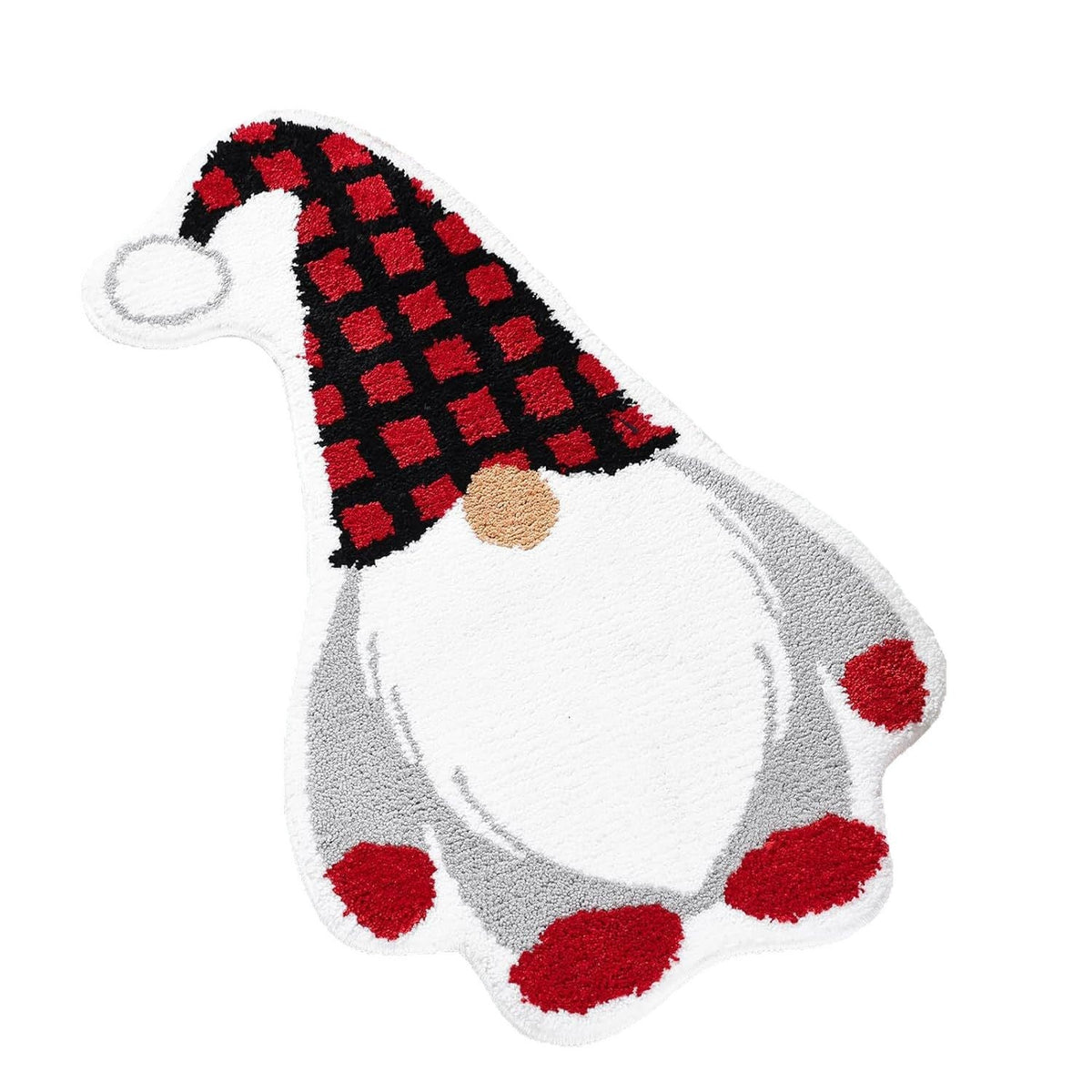 Plush Christmas Mat with a Santa Motif | Soft Xmas Rug for the Living Room in Two Sizes | Festive Holiday Floor Decor