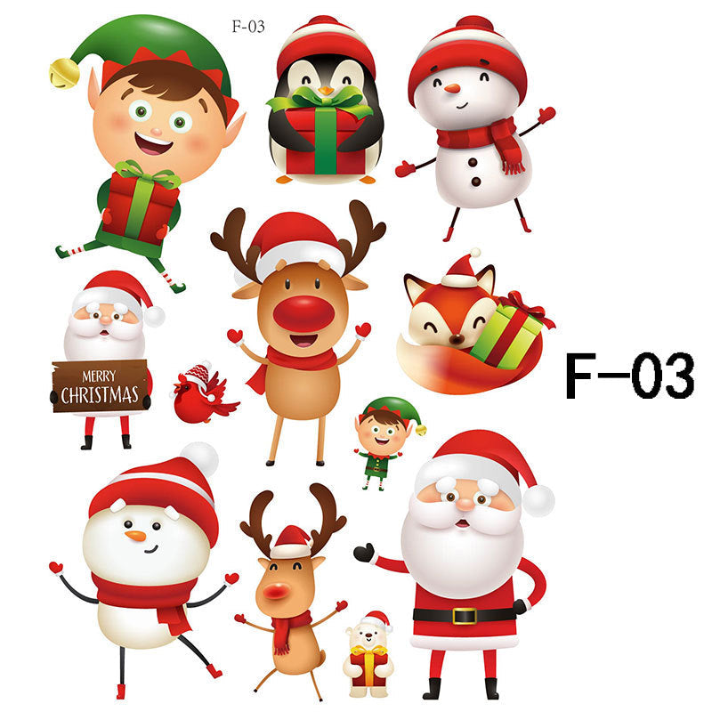 Christmas Wall Decals with Santa, Elves and Reindeer | Peel and Stick Vinyl That Leaves No Residue | Twelve Designs, Repositionable