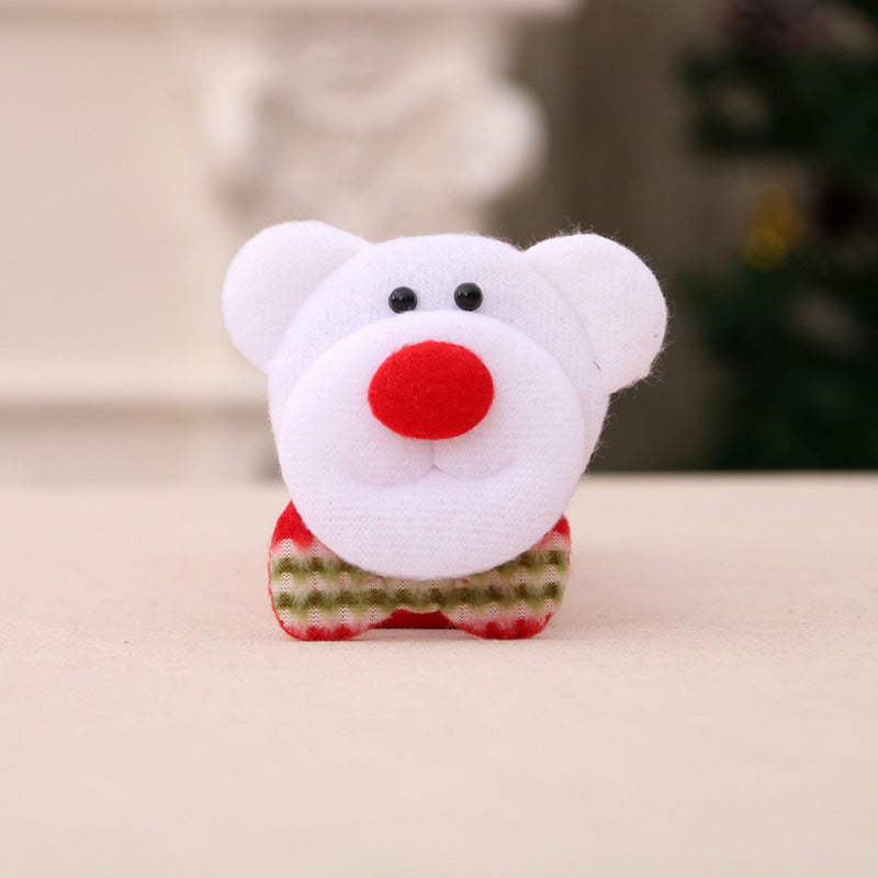 Soft Felt Santa Figurine with a Snowflake Hat | Shelf and Mantel Christmas Decorations | Cheerful Smile, Fluffy Beard