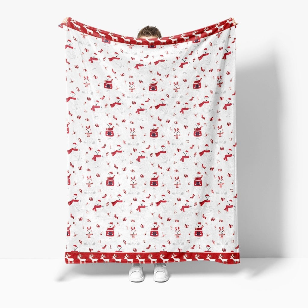 Christmas Blanket with Gingerbread Men and Candy Canes | Ultra-Soft Festive Throw for Cold Evenings | Three Designs