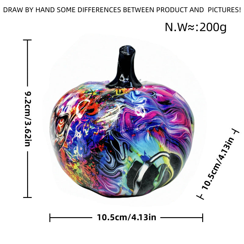 Halloween Pumpkin Decorative Figure | Available in Purple, White, Red | Stands on Shelves, Mantels, and Side Tables