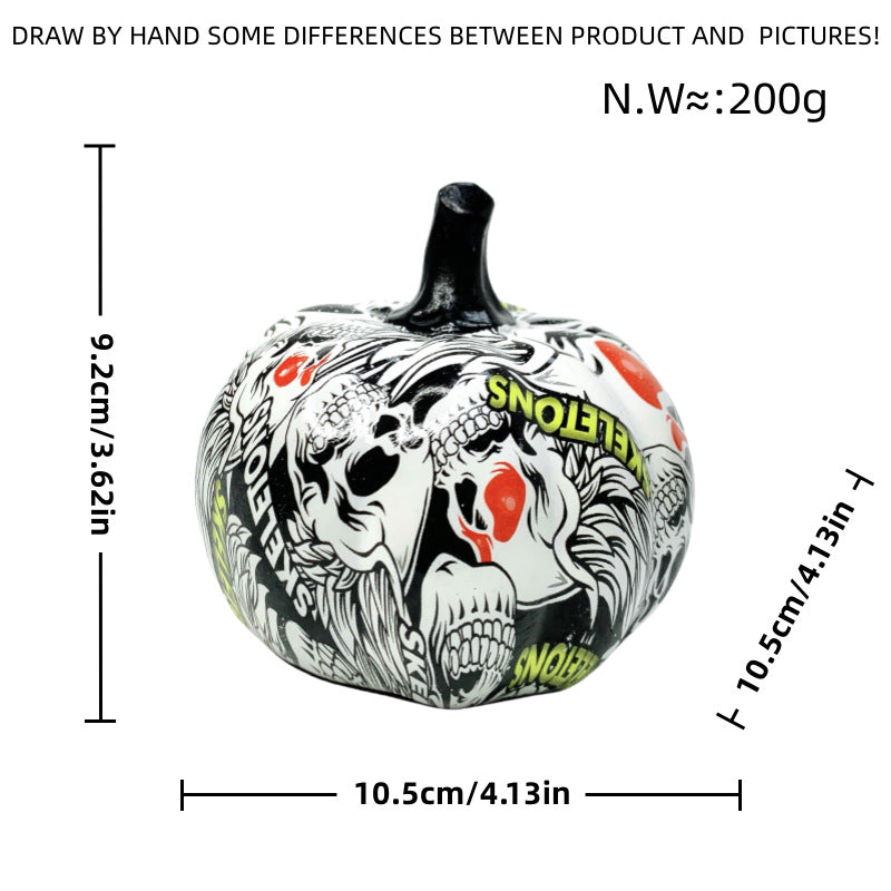 Halloween Pumpkin Decorative Figure | Available in Purple, White, Red | Stands on Shelves, Mantels, and Side Tables