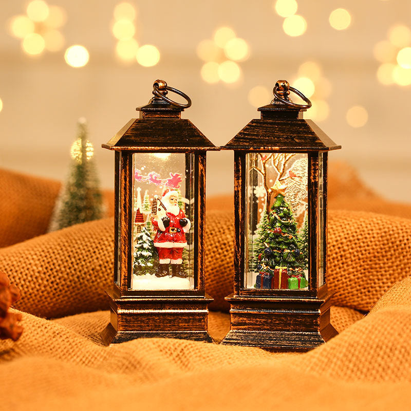 Light Up Snowman Lantern with Hat, Scarf and Sparkling Glitter | Battery Powered for Cable Free Placement | Warm Christmas Glow