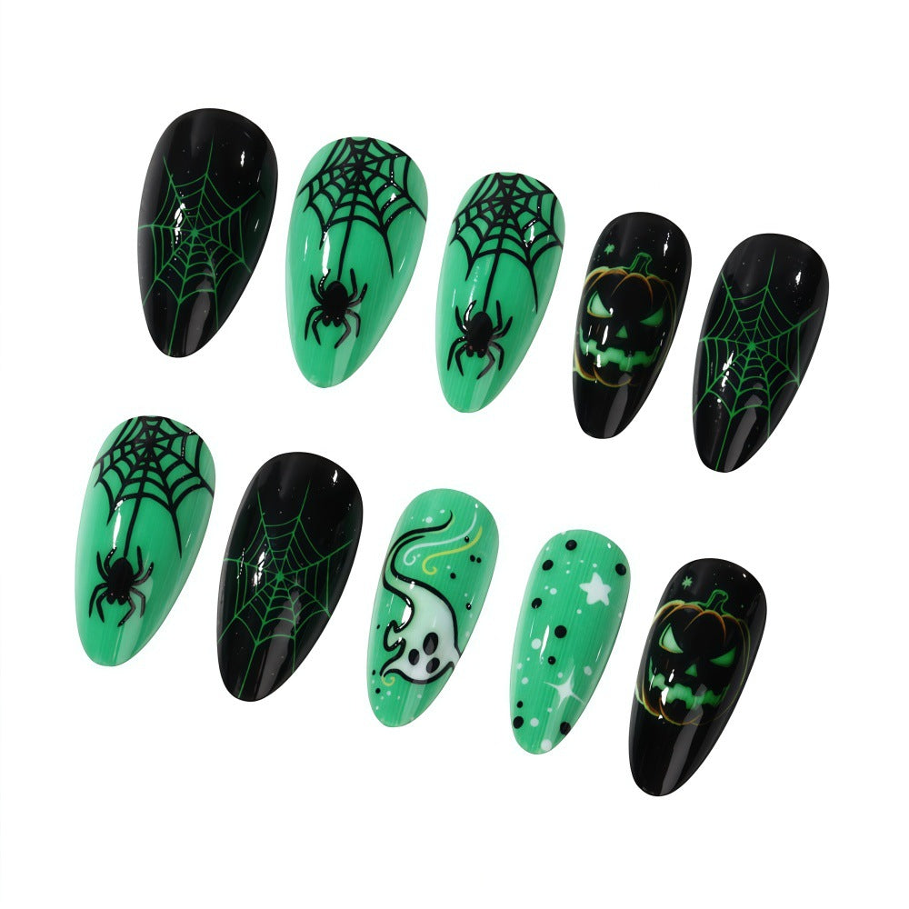 Halloween Press-On Nails | Available in White, Transparent | Glue-Free Application in Minutes for Parties and Nights Out