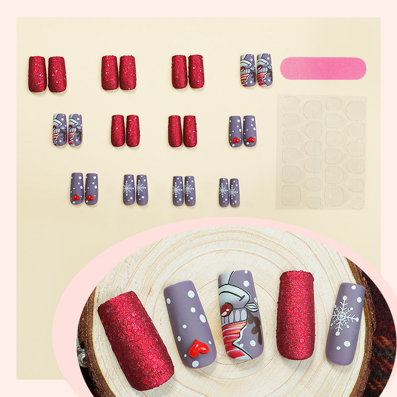 Glitter Nails with Sparkling Christmas Motifs | Festive Press On Nail Art Designs | Easy Manicure for Winter Parties