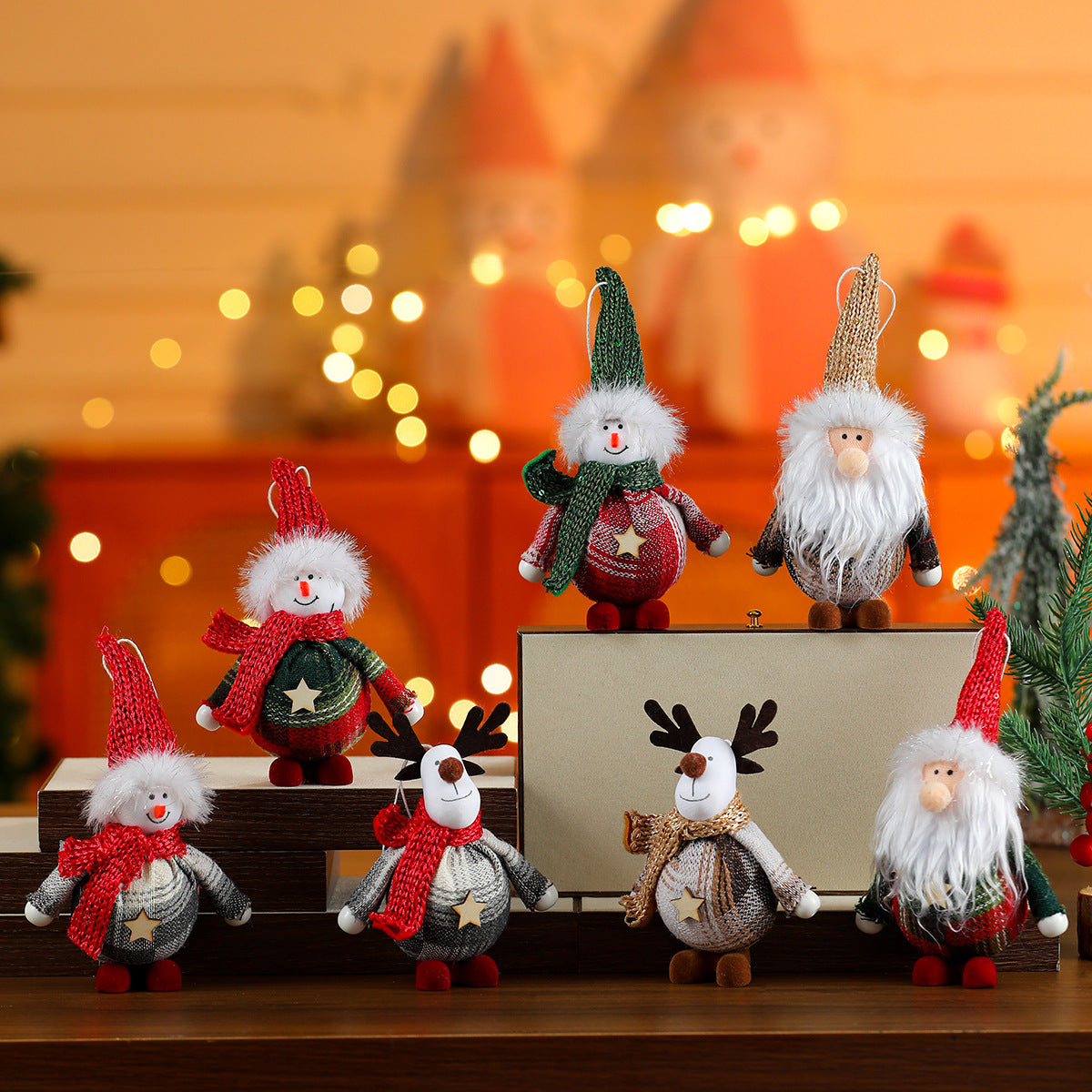 Hanging Santa Figurine with a Fluffy Beard | Tree, Doorway and Centerpiece Christmas Decorations | Handy Loop Included