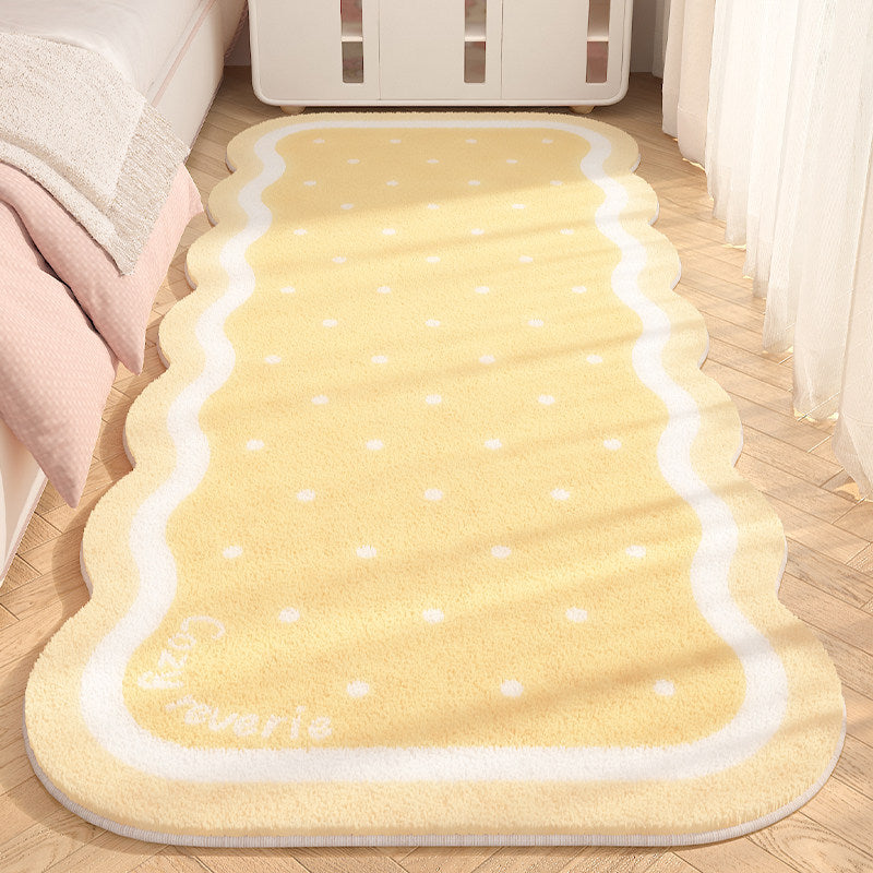 Gingerbread Cookie Shaped Christmas Rug for Kids Rooms | Soft Plush Synthetic Pile | Mocha, Cream, Blue or Pink