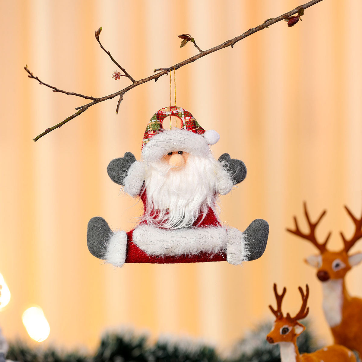 Felt Santa Ornaments with Fine Detailing | Soft Feel and a Hanging Loop | Christmas Tree, Wreath and Table Decorations