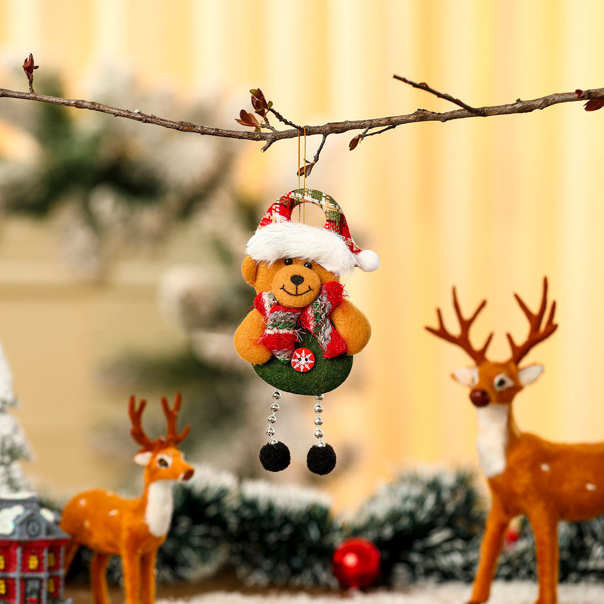 Hanging Snowman Christmas Ornaments | Fluffy Hat and Bright Scarf Detail | Sturdy Loop for the Tree, Window or Hallway