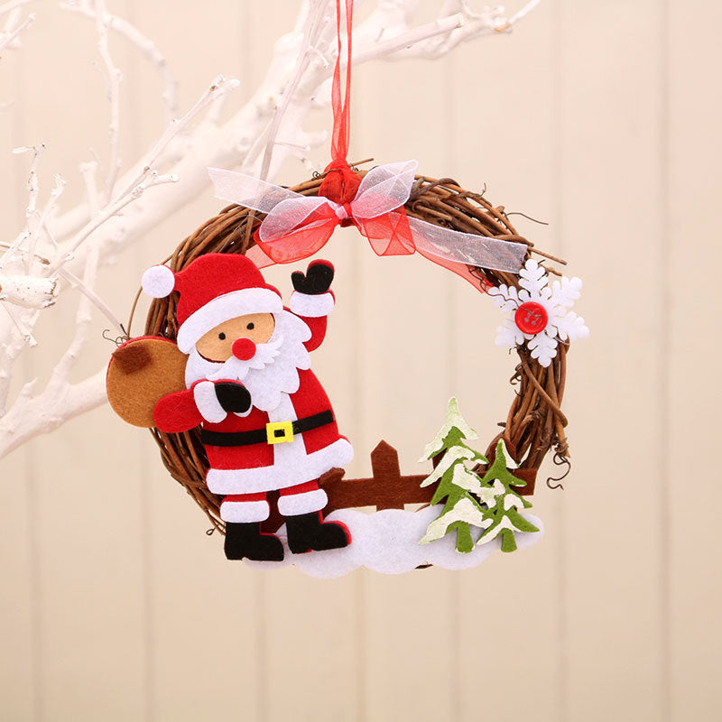 Christmas Wreath with a Felt Snowman on a Natural Twig Ring | Ribbon Hanger for Indoor or Outdoor Use | 4 Character Designs