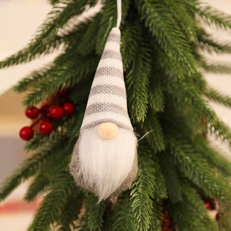 Felt Gnome Christmas Ornament with a Santa Hat | Fluffy White Beard and Hanging Loop | Soft Tree and Wreath Decorations