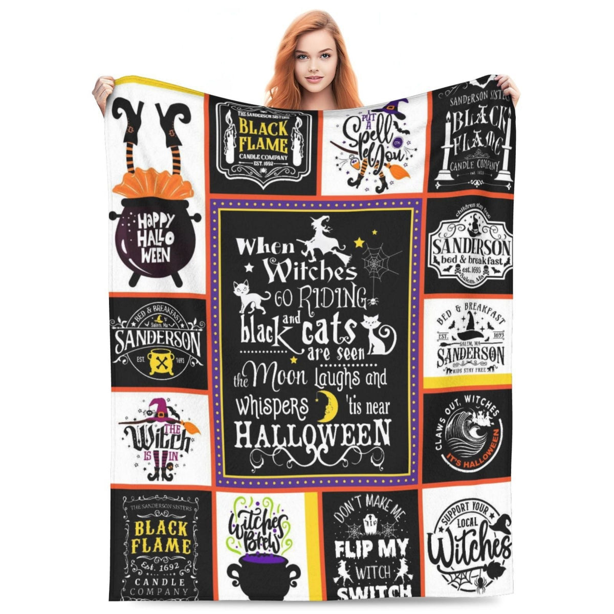 Halloween Throw Blanket | Available in 5 Colors and 3 Sizes | Soft Fleece for Sofas, Beds, and Movie Nights