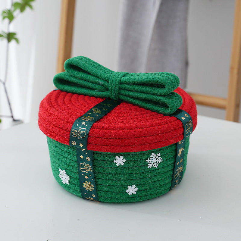 Festive Storage Basket with Christmas Snowflake Motif | Red and White Holiday Decor for Living Rooms | Three Designs