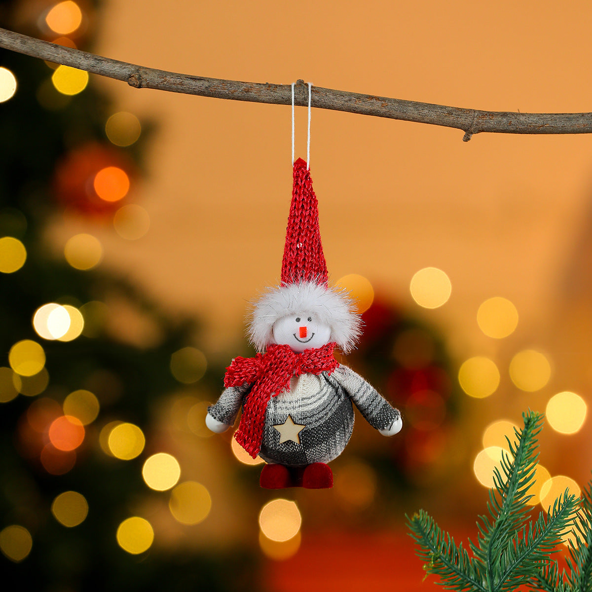 Hanging Santa Figurine with a Fluffy Beard | Tree, Doorway and Centerpiece Christmas Decorations | Handy Loop Included