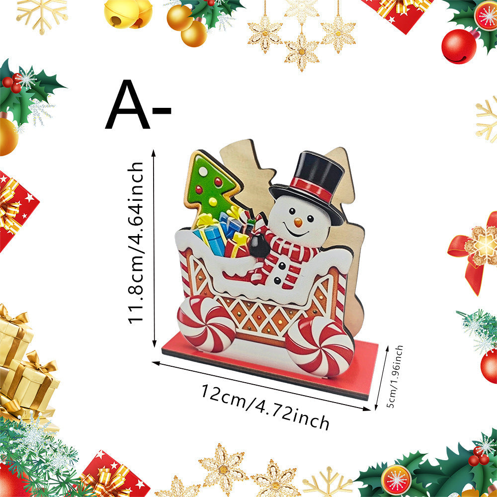 Wooden Christmas Napkin Holder with Gingerbread House Motif | Sturdy Standing Table Decorations | Four Festive Colorways