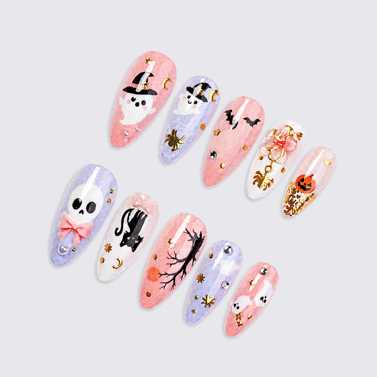 Halloween Press-On Nails | Available in Unbekannt | Glue-Free Application in Minutes for Parties and Nights Out