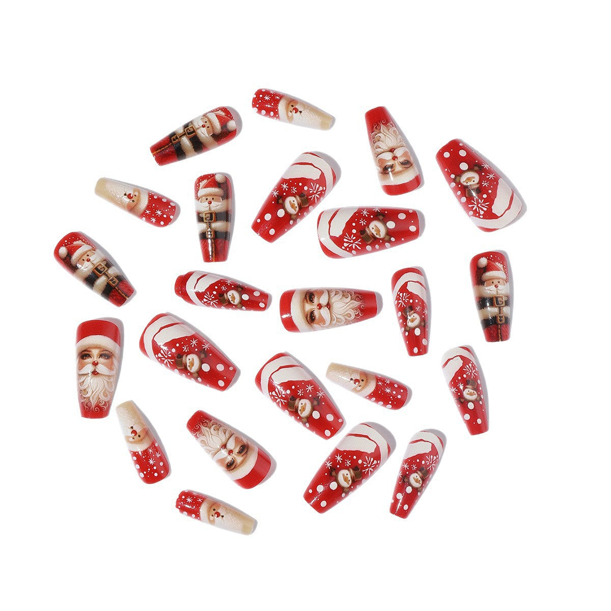 Christmas Nail Designs with Santa Snowman and Snowflake | Festive Press On Nails for Winter | Easy Home Manicure