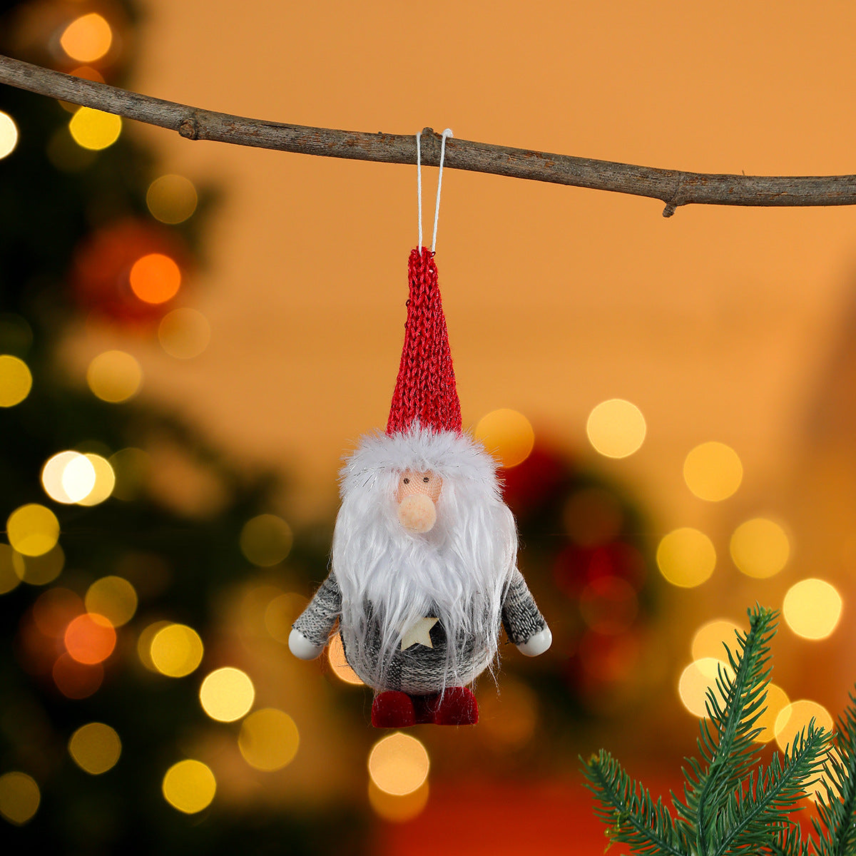 Hanging Santa Figurine with a Fluffy Beard | Tree, Doorway and Centerpiece Christmas Decorations | Handy Loop Included