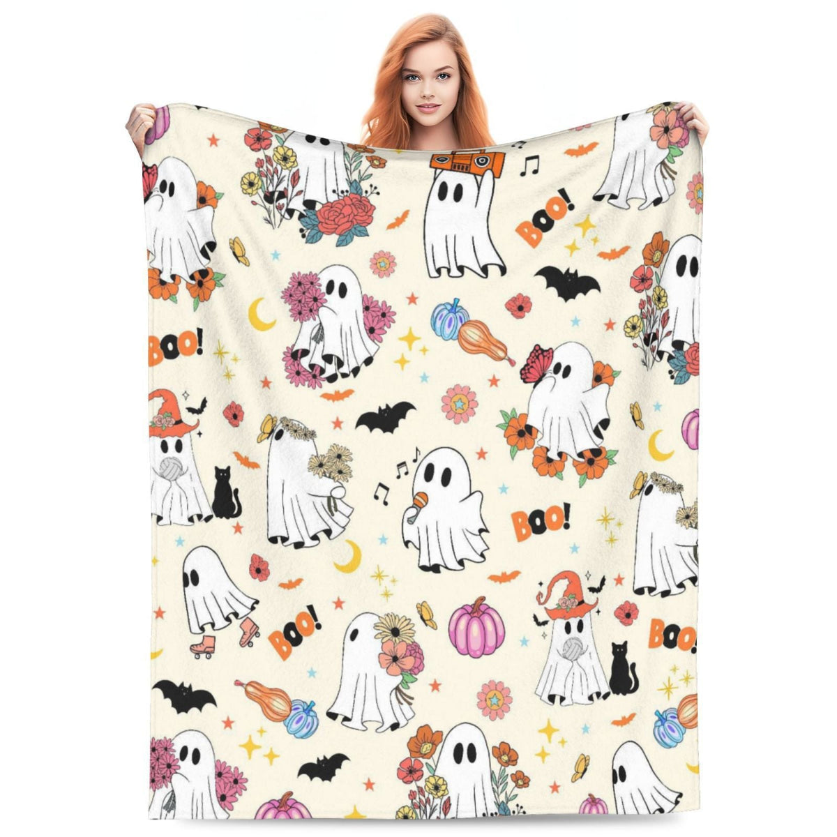 Halloween Throw Blanket | Available in 5 Colors and 3 Sizes | Soft Fleece for Sofas, Beds, and Movie Nights