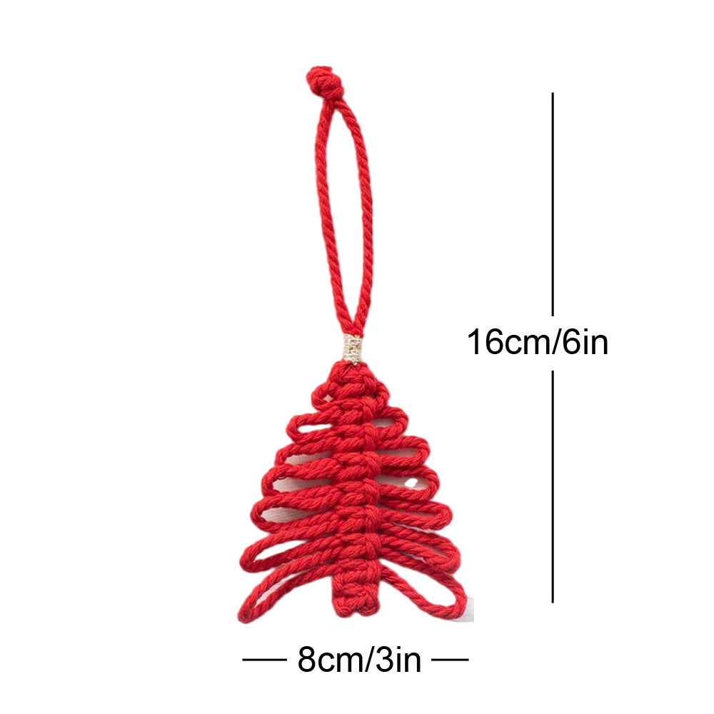 Macrame Christmas Tree Ornament Handmade in Green, White, Ivory or Red | Boho Xmas Decorations | Festive Gift Idea