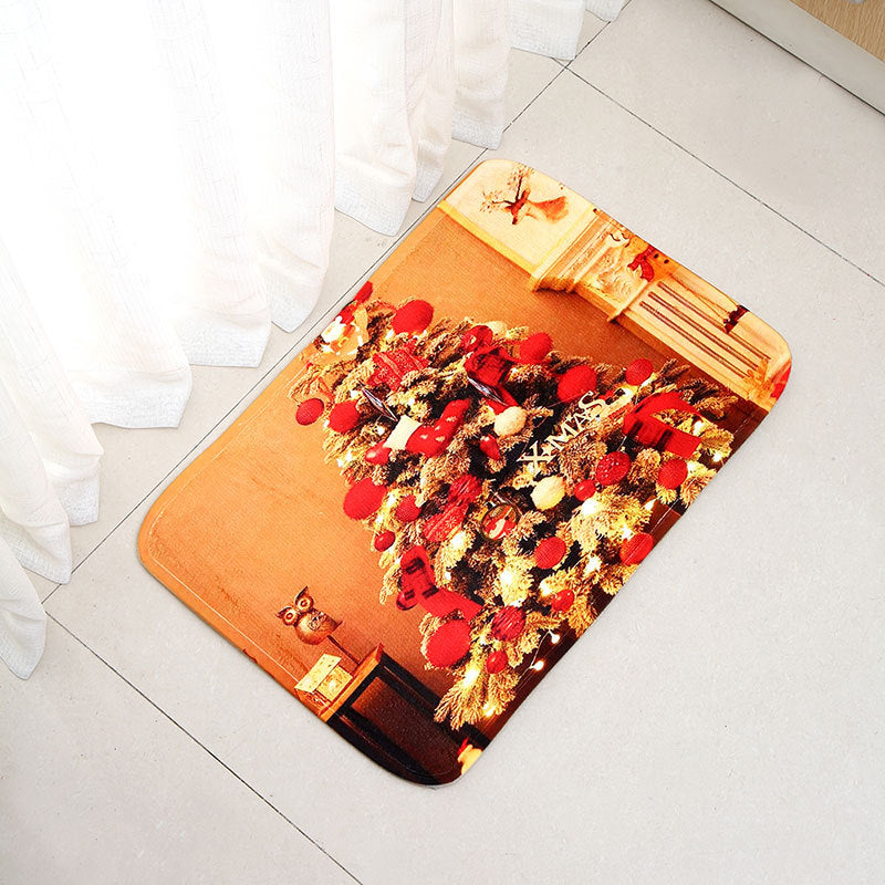Christmas Mat Set with Soft Pile and Non-Slip Backing | Decorations for Kitchen, Hallway or Entrance | Four Designs in Two Styles