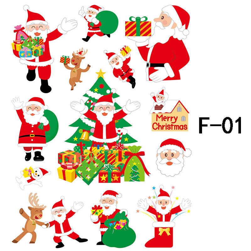 Christmas Wall Decals with Santa, Elves and Reindeer | Peel and Stick Vinyl That Leaves No Residue | Twelve Designs, Repositionable